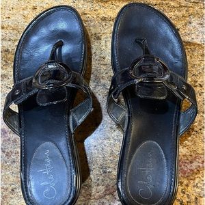 COLE HAHN NIKE AIR FLIP FLOP STYLE BLACK SANDALS SIZE 10